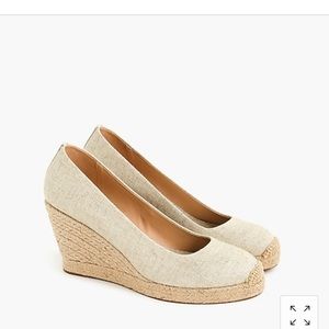 NTW J.Crew Seville espadrille wedges metallic gold